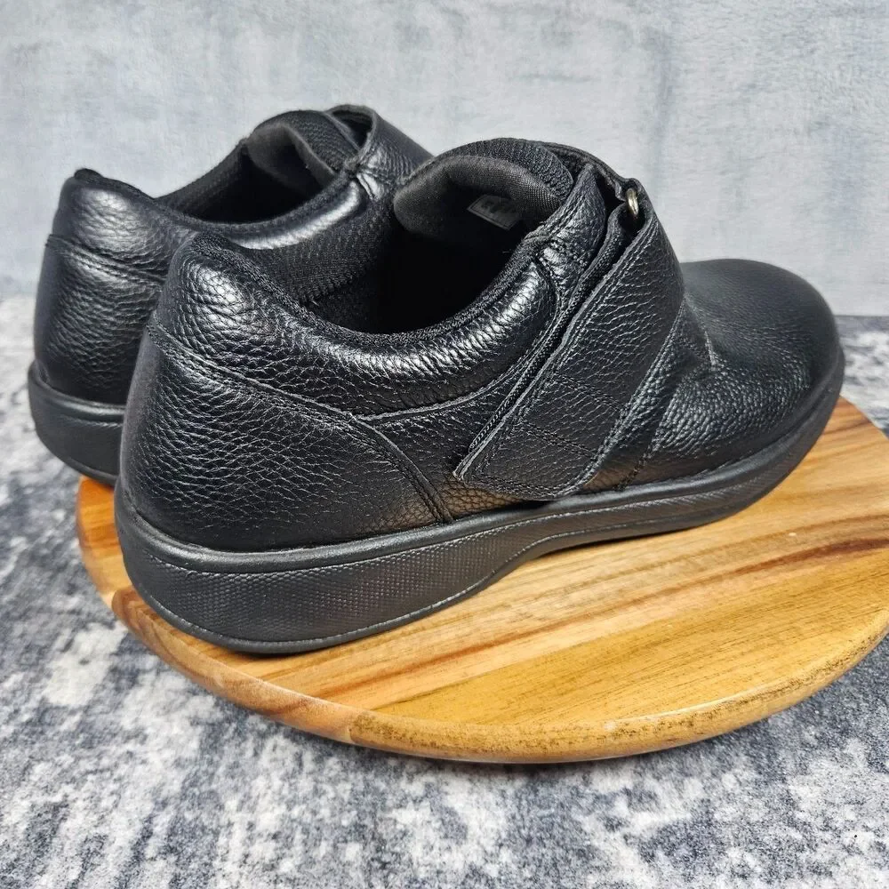 Orthofeet Broadway 510 Orthopedic Walking Shoes Black Leather Mens Size 10.5 4E